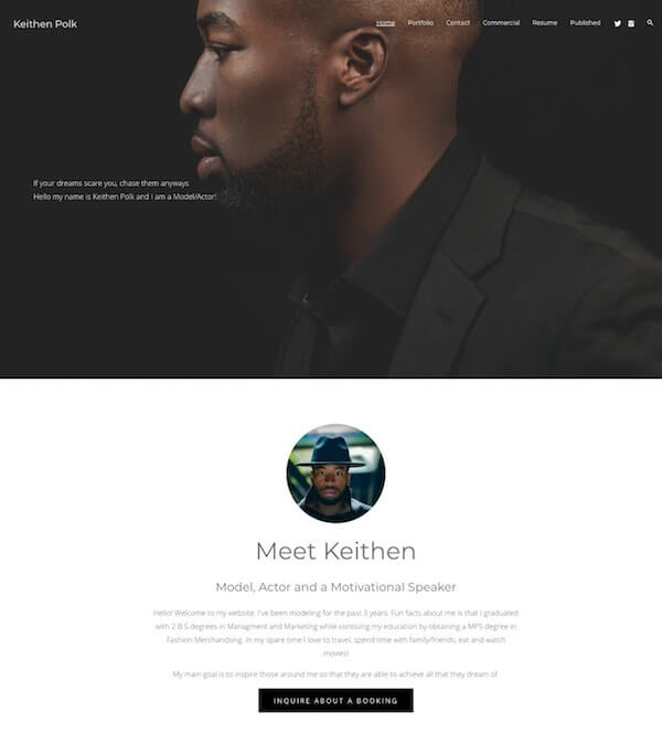 Keithen Polk Portfolio Website Examples