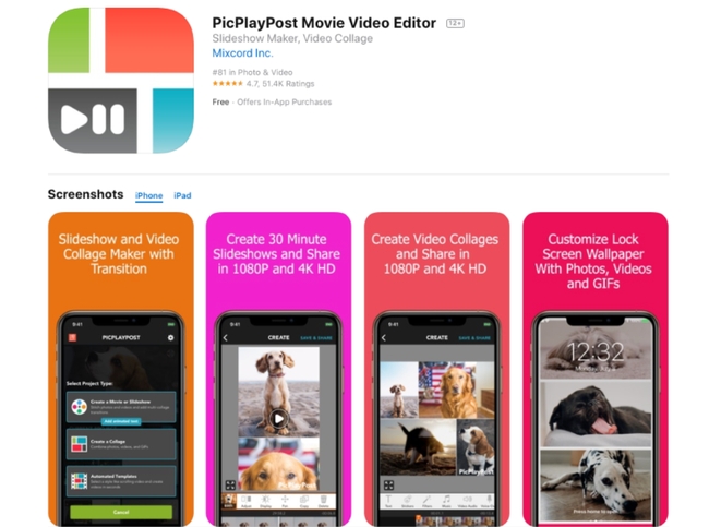 PicPlayPost movie video editor app
