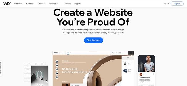 Wix, constructeur de sites web pour les designers et les petites entreprises