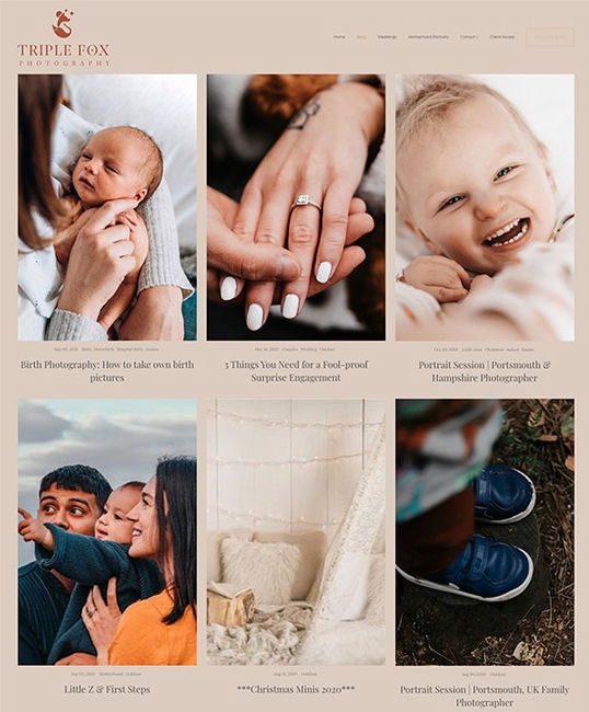 Blog de la photographie de mariage et de maternité Triple Fox