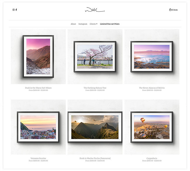 Photography  eCommerce Store Gallery Tool