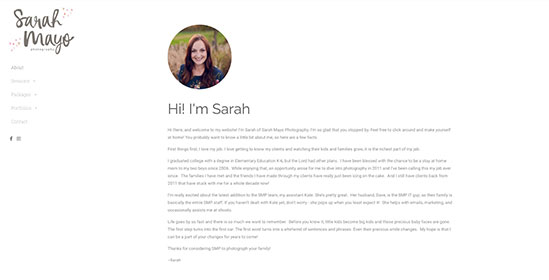Sarah Mayo Portfolio Website Examples