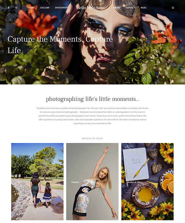 Stephanie Rodriguez - Family photography website built using Pixpa