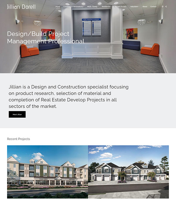 Jillian Dorell - business design/build project management website - pixpa