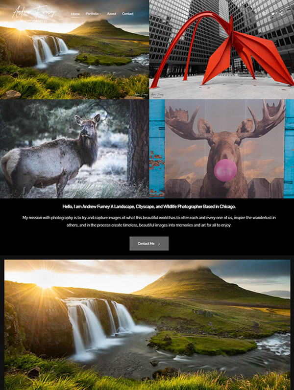 Andrew Furney - Photography website built using Pixpa