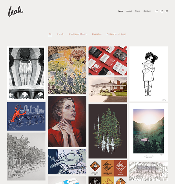 Leah Sands - Graphic Designers Portfolio Website with an Online Store built on pixpa