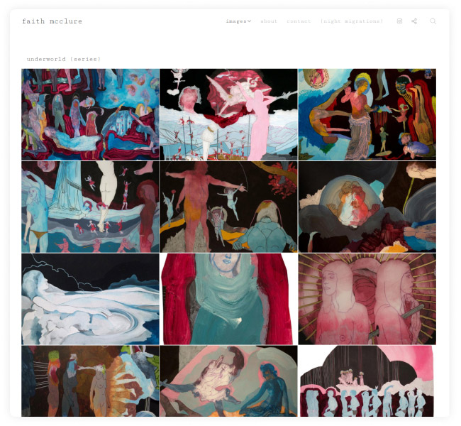Faith McClure's Monochromatic Portfolio Website