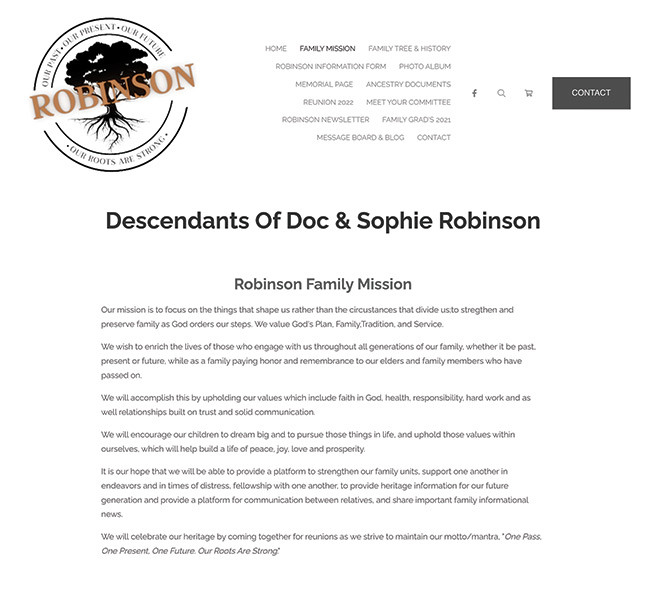 Página web de la familia Robinson Sobre nosotros