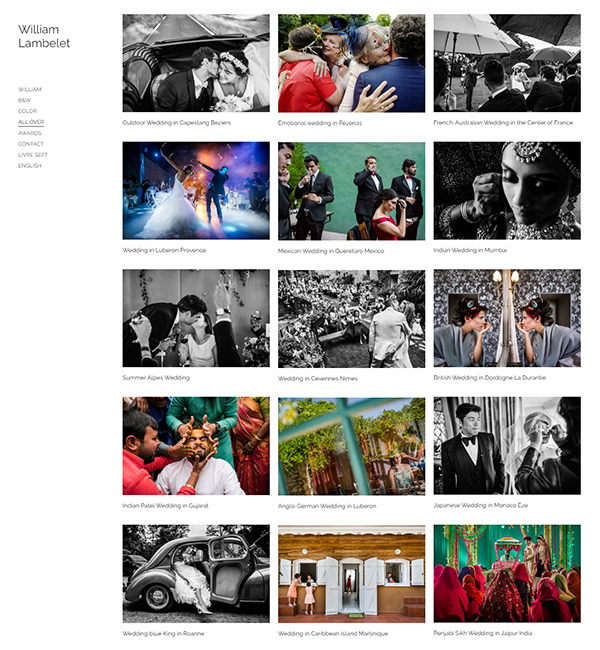 William - Montpellier Wedding Photographer's portfolio website built on Pixpa
