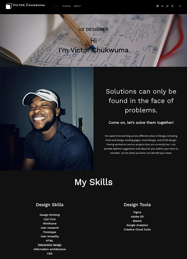 Victor Chukwuma UX Portfolio Website