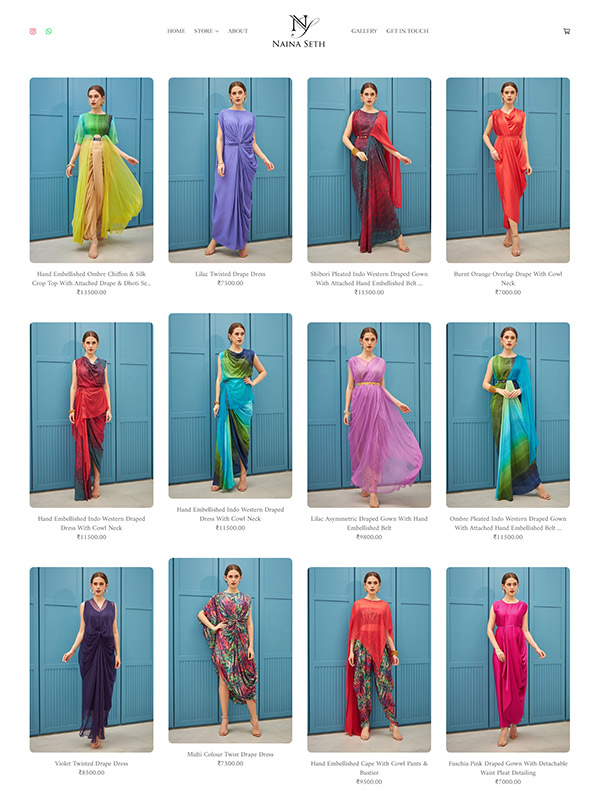 Naina Seth - Fashion Designers Clothing Store - Pixpa