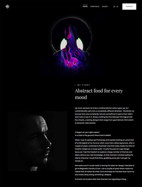 Mihailo - Graphic Design Portfolio site - Pixpa 