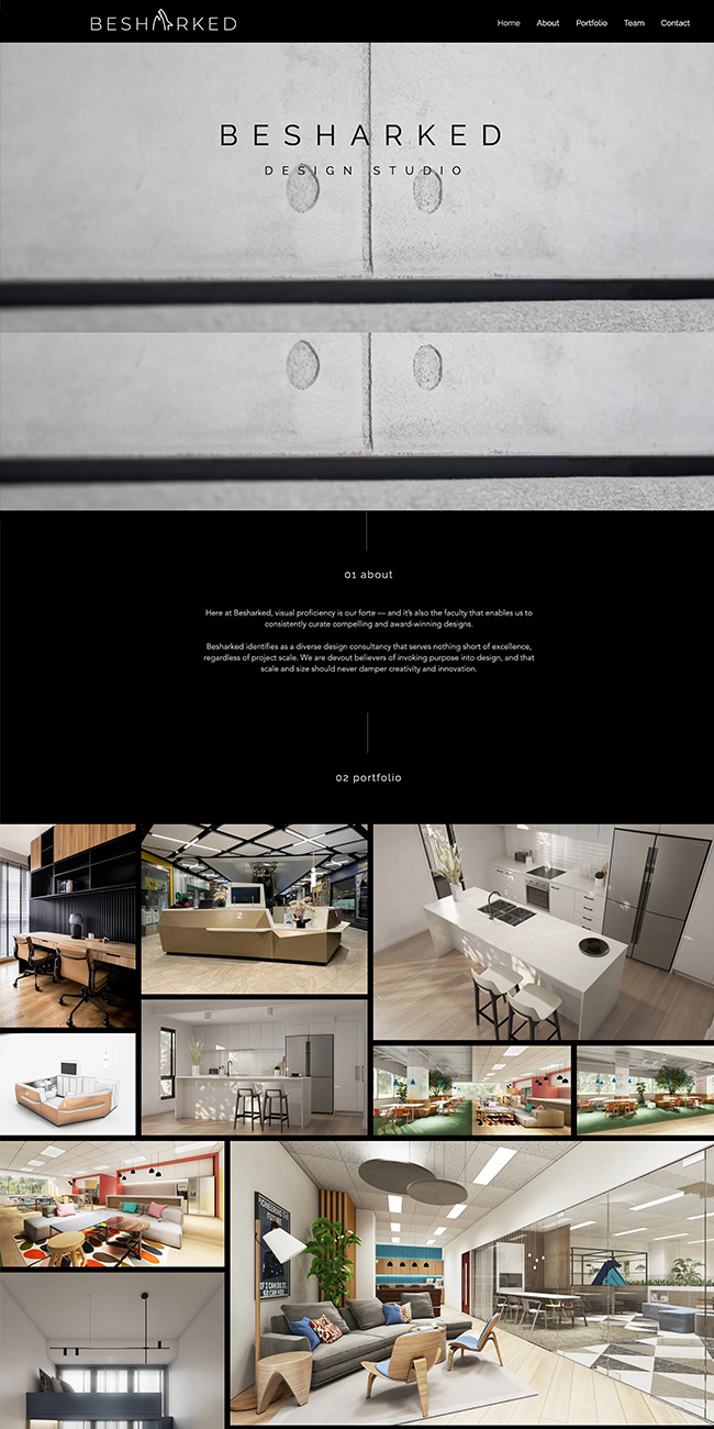 Besharked - Design Studio Portfolio website