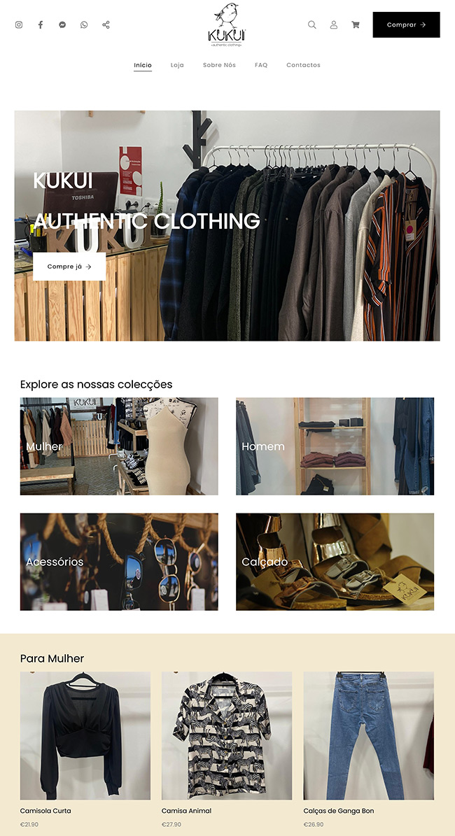Kukui- Fashion Store website