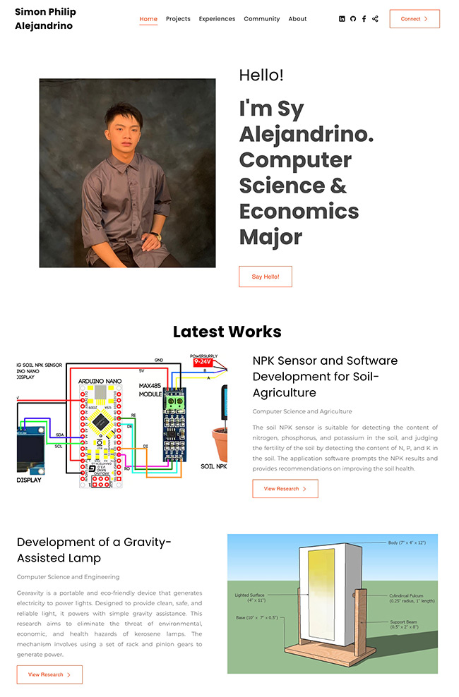 Simon Philip Alejandrino - Resume Website Portfolio Website