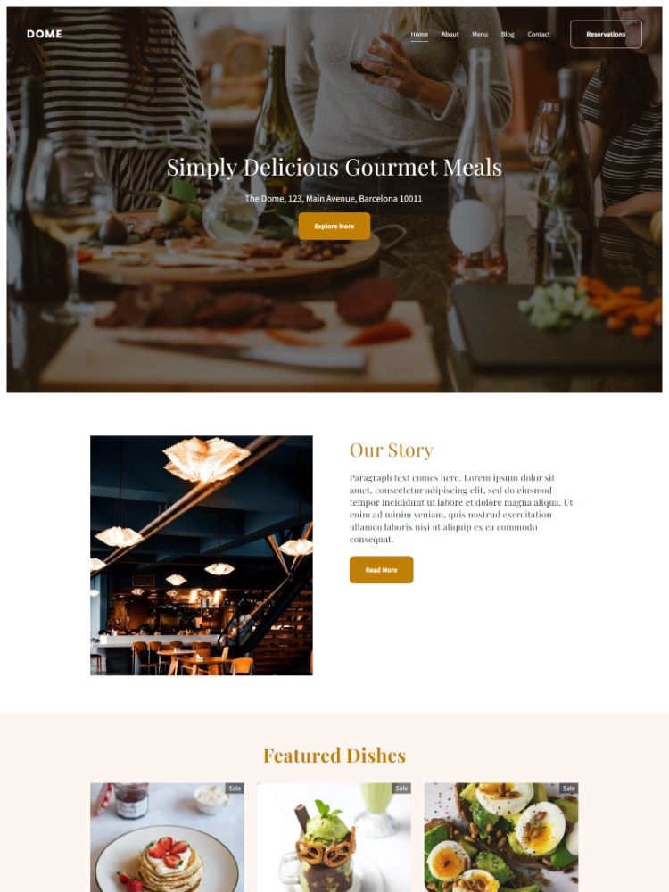 Dome - Pixpa Small Business Website Template