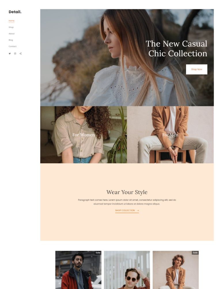 Detail -  Pixpa Fashion Portfolio Website Template