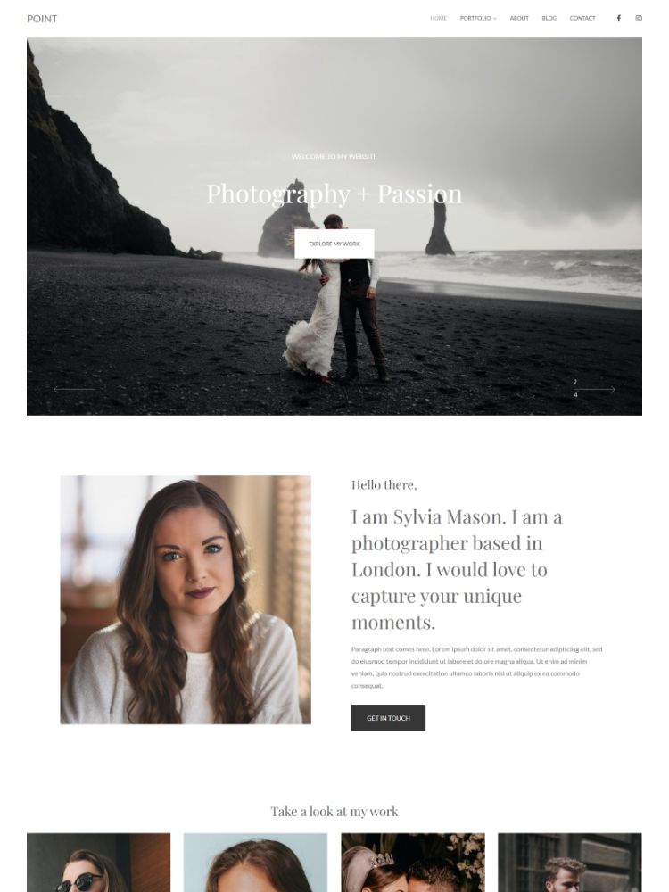 Point -  Pixpa Wedding Portfolio Website Template