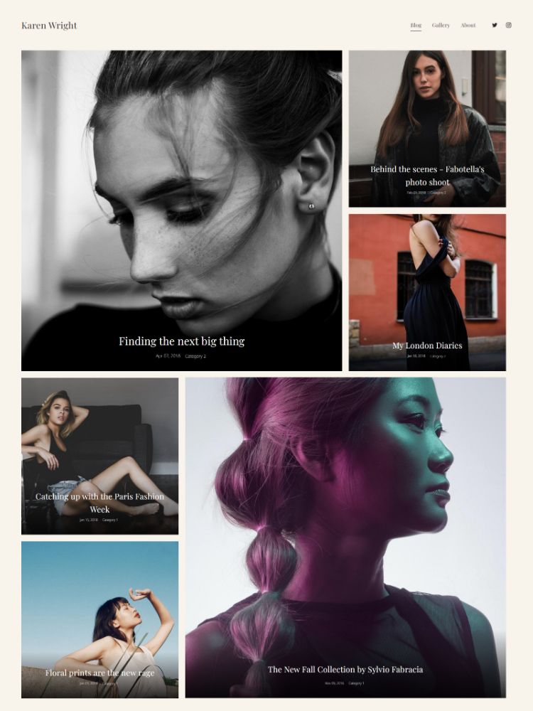 Redwood -  Pixpa Fashion Portfolio Website Template