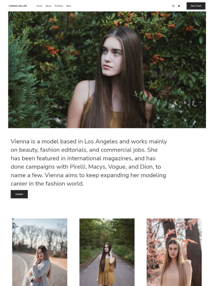 Vienna -  Pixpa One Page Website Template