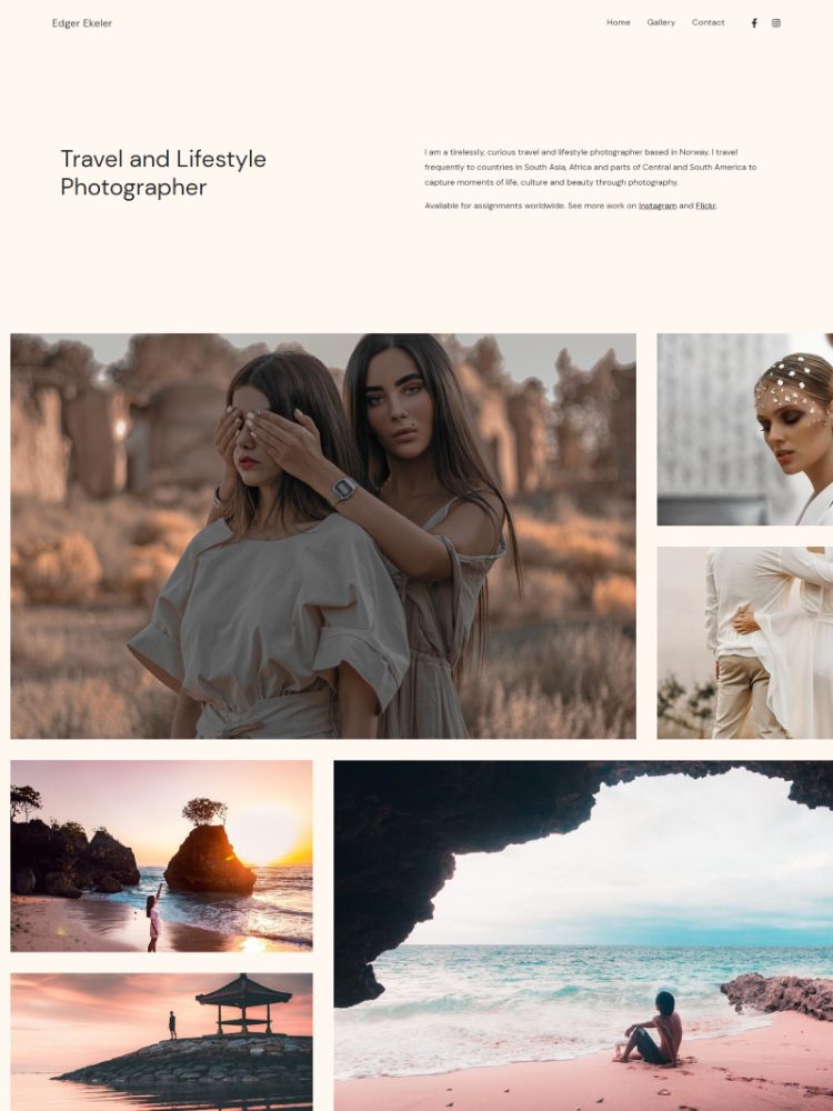 Atelier - Pixpa Wedding Portfolio Website Template
