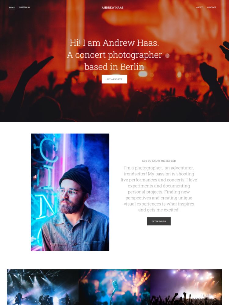 Blue - Pixpa Portfolio Website Templates