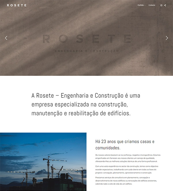 Rosete Portfolio Website Examples