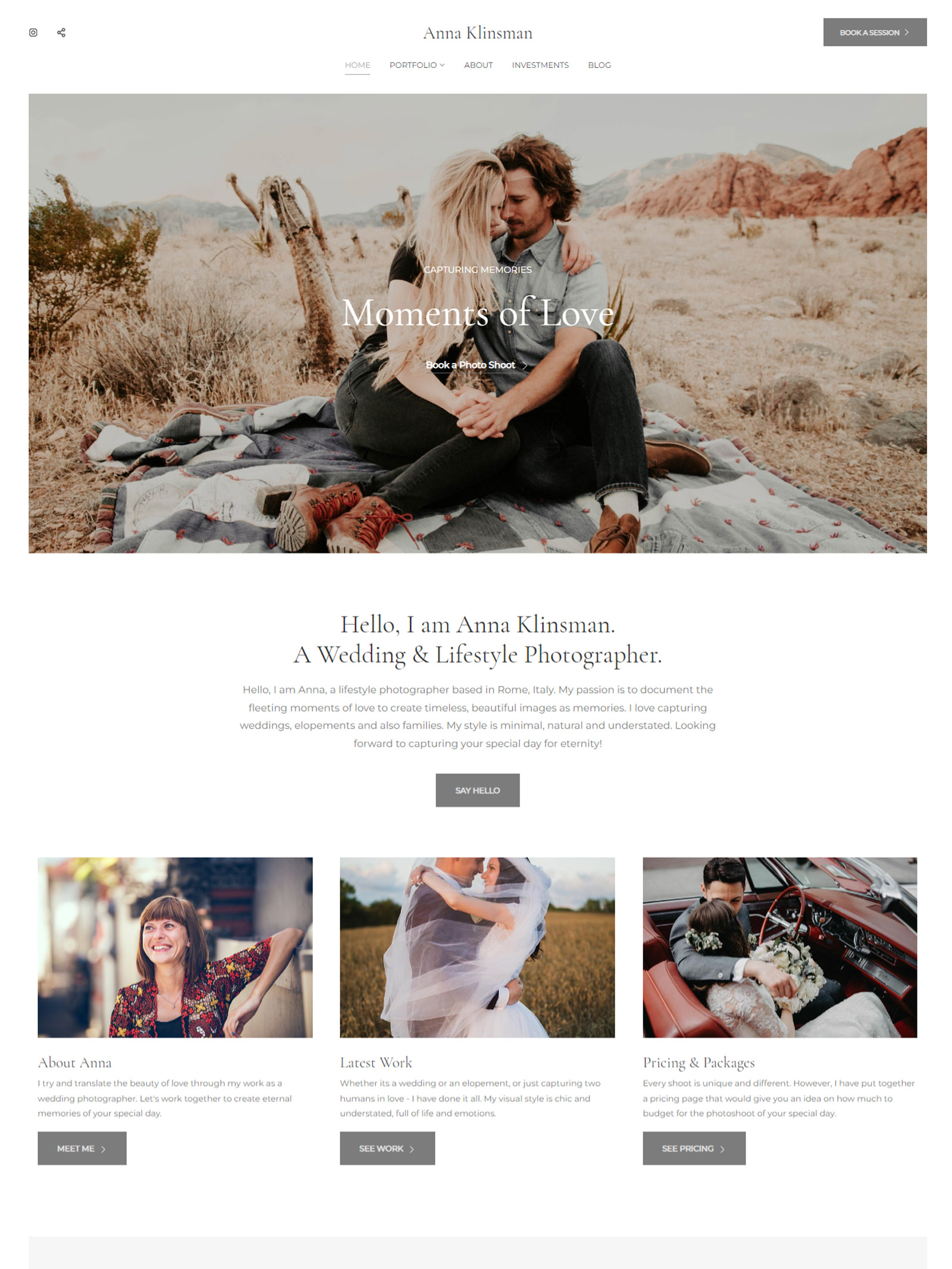 Color -  Pixpa Wedding Portfolio Website Template