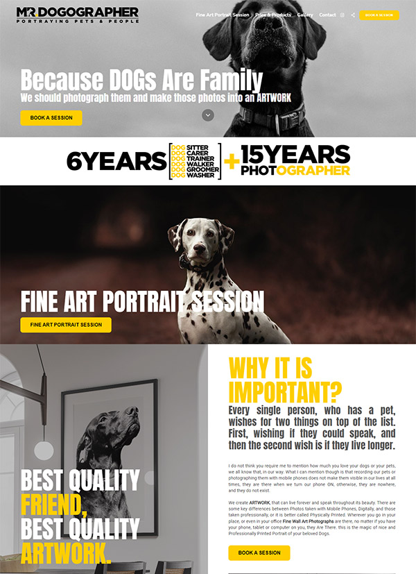 Mr.Dogographer Portfolio Website Examples
