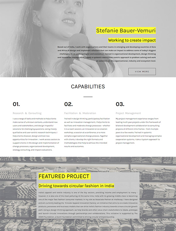 Stefanie Bauervemuri Portfolio Website Examples