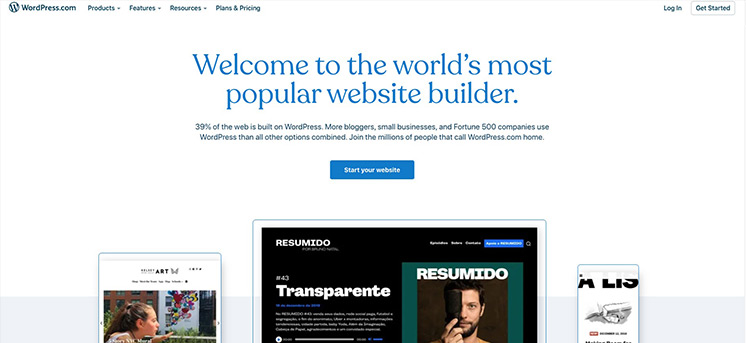 Wordpress website building platform