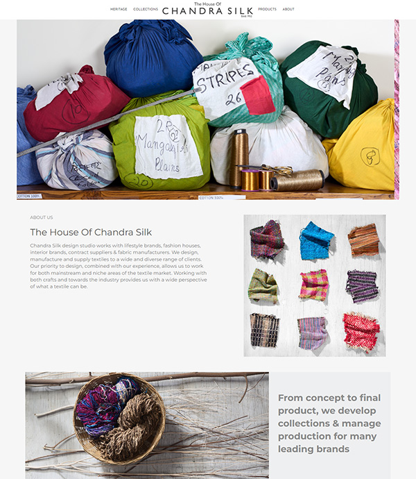 The House of Chandra Silk Portfolio Website Examples